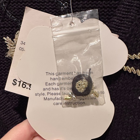 NWT Vintage Bobbie‎ Brooks Black Embroidered Christmas Angels Sweater Vest Large - Picture 5 of 6